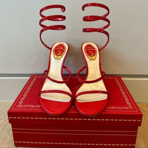 RENE CAOVILLA CLEO SATIN SANDALS